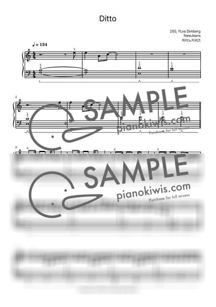 Score > Ditto / Basic - NewJeans by PianoKiwis Sheet music image-0