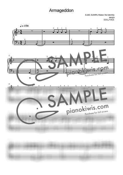 Score > Armageddon / Beginner - aespa by PianoKiwis Sheet music image-0