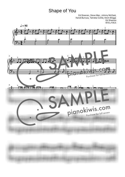 악보 > Shape of You / 초급 - Ed Sheeran by 피아노키위즈 악보 이미지-0