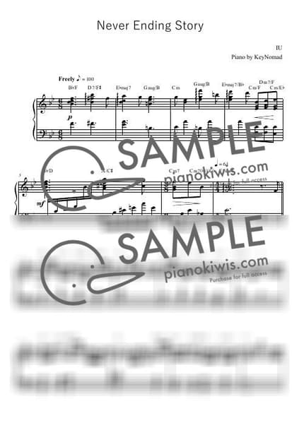 Score > Never Ending Story - IU by KeyNomad Sheet music image-0