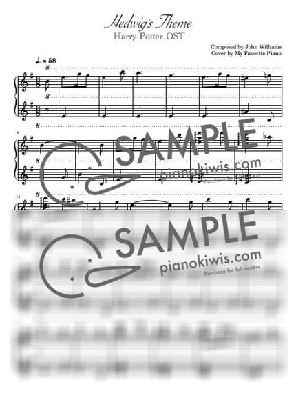 Score > Hedwig's Theme / Intermediate - John Williams · Harry Potter OST by My Favorite Piano Sheet music image-0