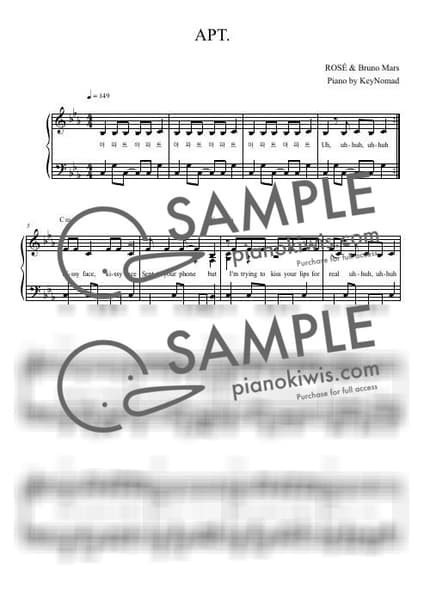 Score > APT. - ROSÉ, Bruno Mars by KeyNomad Sheet music image-0