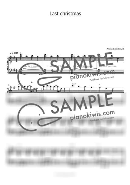 Score > Last Christmas / 피아노 반주 - Ariana Grande · Carol by 피아노정류장 Sheet music image-0