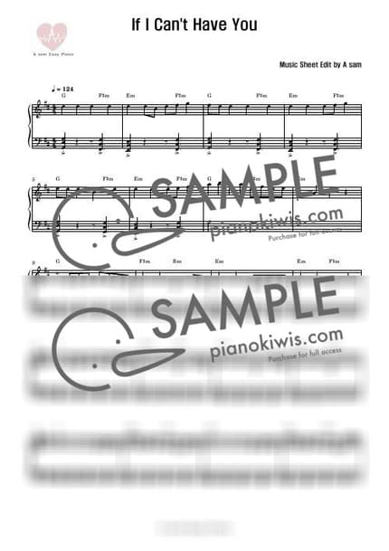 악보 > If I Can't Have You / 쉬운악보, 짧은버젼 - Shawn Mendes by 에이쌤 악보 이미지-0