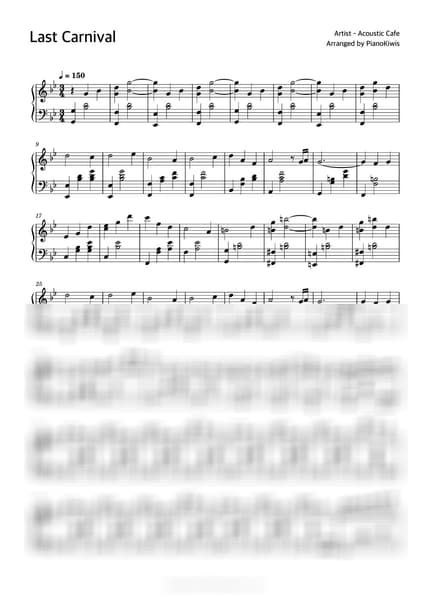 Score > Last Carnival - Acoustic Cafe by PianoKiwis Sheet music image-0