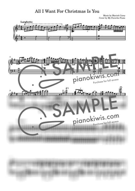 악보 > All I Want For Christmas Is You / 고급 악보 - Mariah Carey · 캐롤 by My Favorite Piano 악보 이미지-0