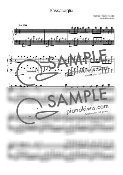 Score > Passacaglia - J. Halvorsen by PianoKiwis Sheet music image-0