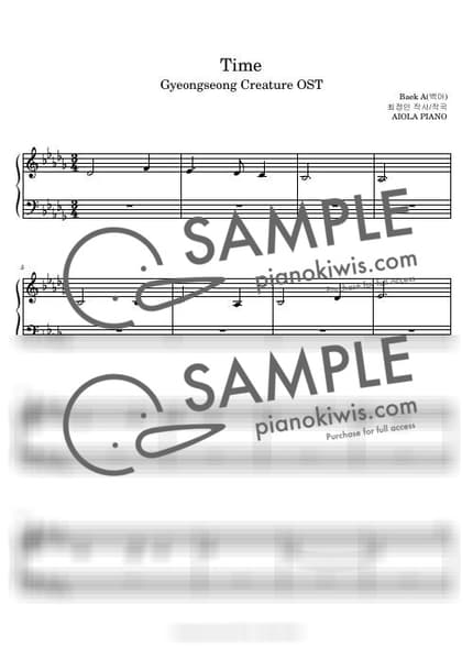 Score > Time / Original - Baek A · Gyeongseong Creature OST by 아이올라 Sheet music image-0