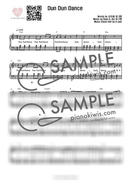 Score > Dun Dun Dance / F key 1절 위주 편곡 - OH MY GIRL by A Sheet music image-0