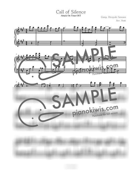 Score > Call of Silence / 편곡 Ver. - Sawano Hiroyuki · Attack on Titan OST by Aost Sheet music image-0