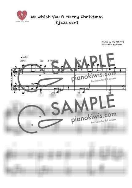Score > We Wish You A Merry Christmas / Nomal, Jazz ver - Traditional · Carol by A Sheet music image-0