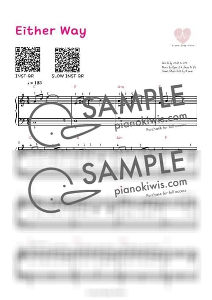 악보 > Either Way - IVE by 에이쌤 악보 이미지-0
