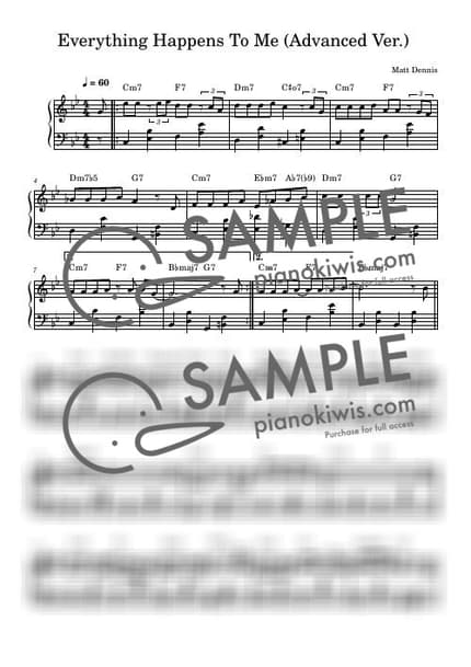 악보 > Everything Happens to Me / 중급버전 - Matt Dennis by 듣다뮤직 DEUTDAMUSIC 악보 이미지-0