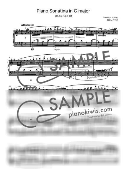 Score > Sonatina in G Major, Op.55 No.2 / 3악장 - F. Kuhlau by PianoKiwis Sheet music image-0