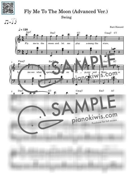 악보 > Fly Me To The Moon / 중급 스윙 버전 - Bart Howard by 듣다뮤직 DEUTDAMUSIC 악보 이미지-0