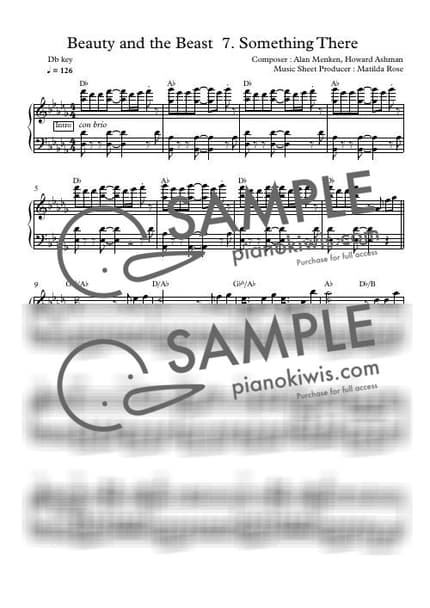 악보 > Something There / Disney Piano - Alan Menken · 미녀와 야수 OST by Matilda Rose 악보 이미지-0
