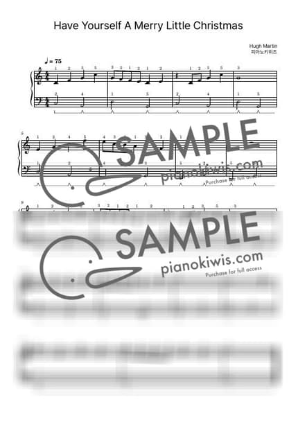 악보 > Have Yourself A Merry Little Christmas / 입문 - Hugh Martin · 캐롤 by 피아노키위즈 악보 이미지-0
