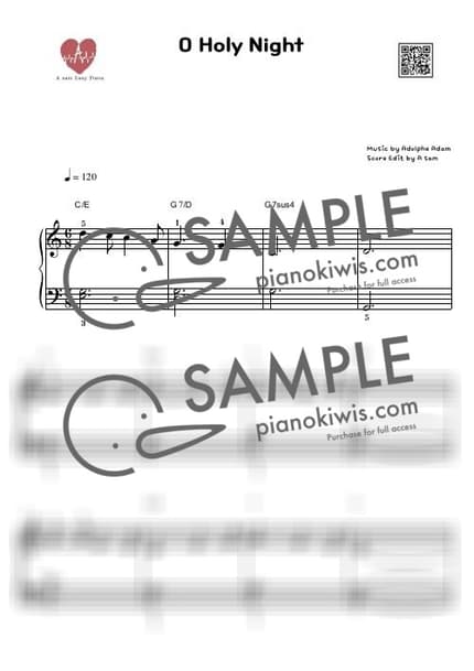 악보 > 거룩한 밤 (O Holy Night) '622장' / NOMAL, INST QR - 찬송가 by 에이쌤 악보 이미지-0