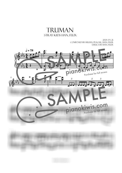 악보 > Truman / 중급 악보 - 한, 필릭스 by Boknowa 악보 이미지-0