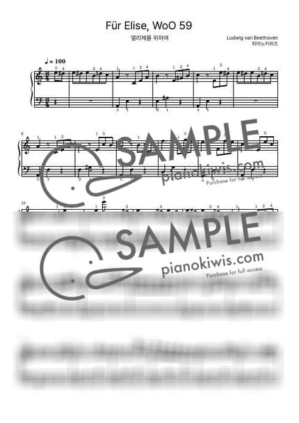 Score > Fur Elise / Basic - L. V. Beethoven by PianoKiwis Sheet music image-0