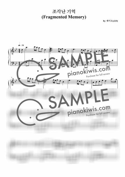 Score > Fragmented Memory / 뉴에이지 자작곡 - J.O by 제이오 Sheet music image-0