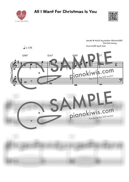 Score > All I Want For Christmas Is You - Mariah Carey · Carol by A Sheet music image-0