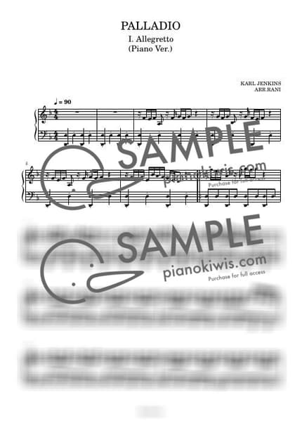 악보 > Palladio: I. Allegretto - Karl Jenkins by 라니스코어 악보 이미지-0