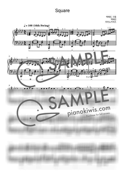 Score > Square / Intermediate - Yerin Baek by PianoKiwis Sheet music image-0