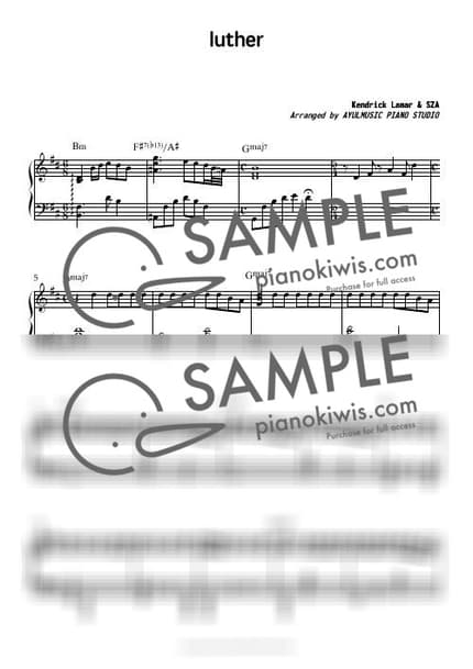악보 > luther - Kendrick Lamar, SZA by 아율뮤직 악보 이미지-0