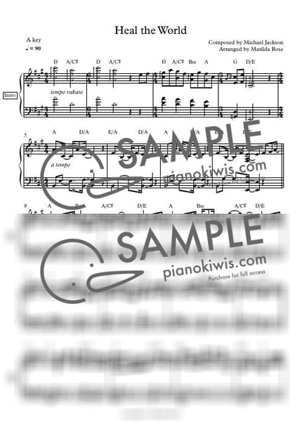 악보 > Heal the World - Michael Jackson by Matilda Rose 악보 이미지-0