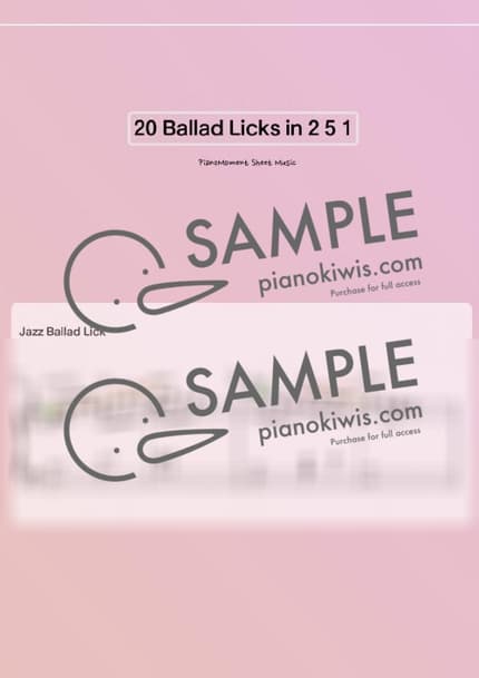 악보 > 20 Ballad Licks in 2-5-1 / 12key - 피아노모먼트 by 피아노모먼트PianoMoment 악보 이미지-0