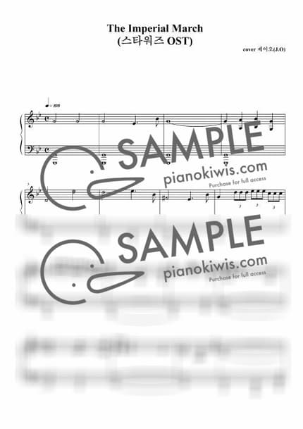 Score > The Imperial March / 스타워즈 다스베이더 테마 - John Williams · Star Wars OST by 제이오 Sheet music image-0