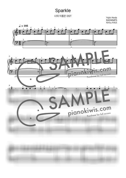 Score > Sparkle / Beginner - RADWIMPS · your name. OST by PianoKiwis Sheet music image-0