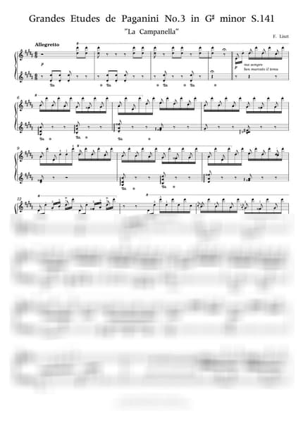 Score > La Campanella - F. Liszt by PianoKiwis Sheet music image-0