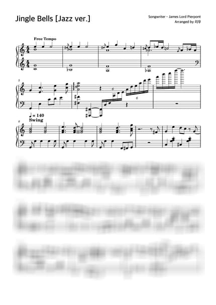 Score > Jingle Bells / Jazz ver. - Traditional by 리우 Sheet music image-0
