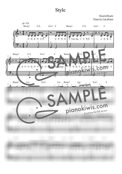 Score > STYLE / Very Easy / First Verse Only - Hearts2Hearts by LaLaPiano Sheet music image-0