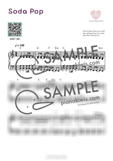 악보 > Soda Pop / 쉬운악보,1절 - 사자 보이즈 · 케이팝 데몬 헌터스 OST by 에이쌤 악보 이미지-0