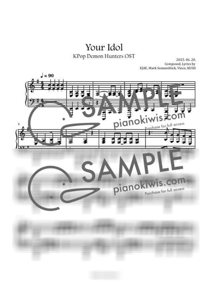 Score > Your Idol / Hard - Saja Boys · KPop Demon Hunters OST by Boknowa Sheet music image-0