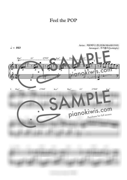악보 > Feel the POP / 쉬운버전, 조표없음 - ZEROBASEONE by 주키플리(jookiiply) 악보 이미지-0