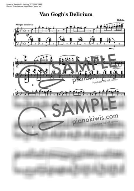 Score > Van Gogh's Delirium - Hakdo by Hakdo 작곡하는 경영학도 Sheet music image-0
