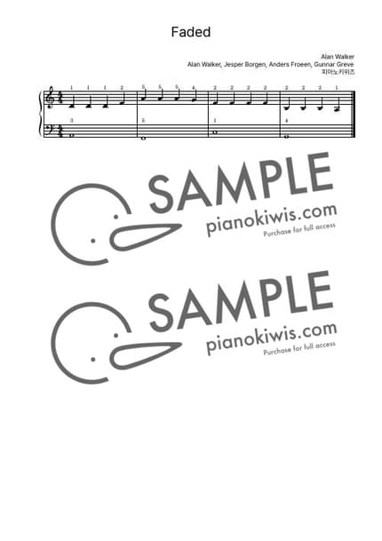 Score > Faded - Alan Walker by PianoKiwis Sheet music image-0