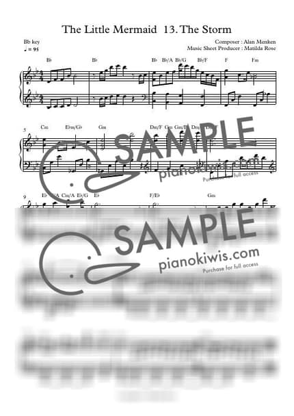 Score > The Storm / Disney Piano - Alan Menken · The Little Mermaid OST by Matilda Rose Sheet music image-0