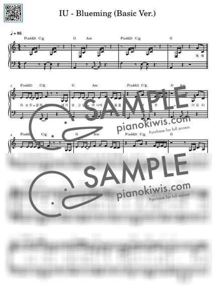 Score > Blueming / Easy - IU by 듣다뮤직 DEUTDAMUSIC Sheet music image-0