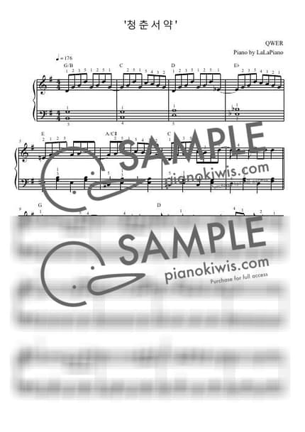 Score > The Youth Peldge / Easy - QWER by LaLaPiano Sheet music image-0