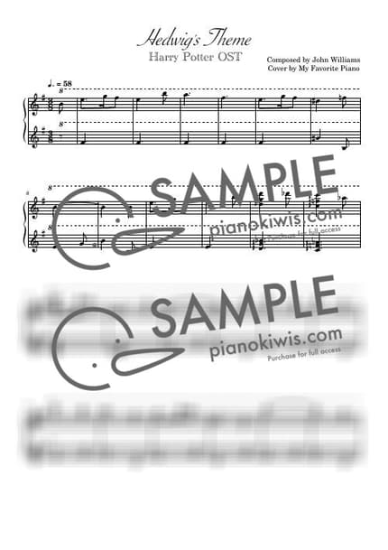 Score > Hedwig's Theme / Advanced - John Williams · Harry Potter OST by My Favorite Piano Sheet music image-0