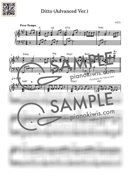 Score > Ditto / Intermediate - NewJeans by 듣다뮤직 DEUTDAMUSIC Sheet music image-0