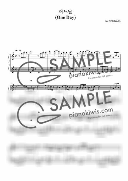 Score > One Day / 뉴에이지 자작곡 - J.O by 제이오 Sheet music image-0