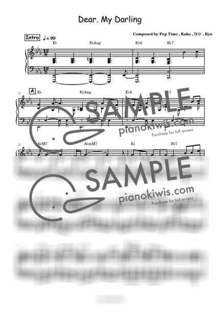 Score > Dear. My Darling - BOYNEXTDOOR by 스페셜키 Sheet music image-0