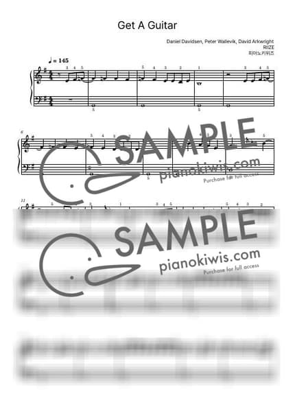 악보 > Get A Guitar / 입문 - RIIZE by 피아노키위즈 악보 이미지-0