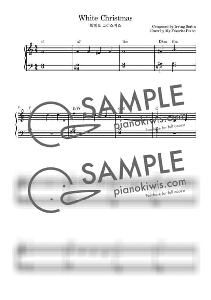 악보 > White Christmas / 쉬운 악보 - Irving Berlin · 캐롤 by My Favorite Piano 악보 이미지-0